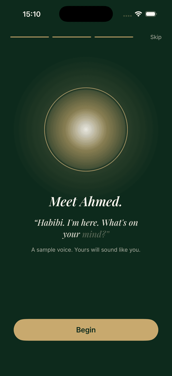 Meet Ahmed: hear a voice first